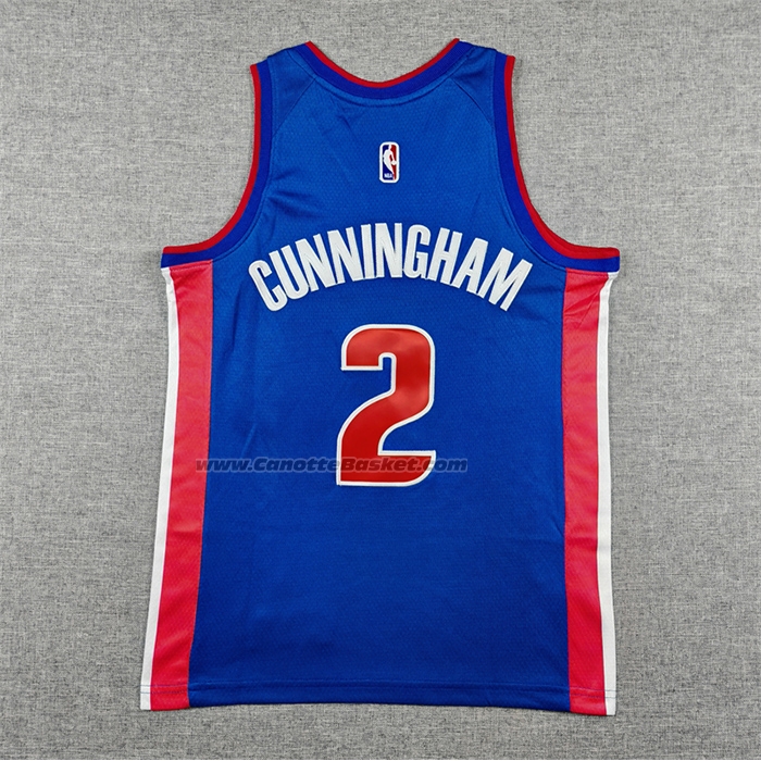 Maglia Bambino Detroit Pistons Cade Cunningham No 2 Icon 2025-26 Blu